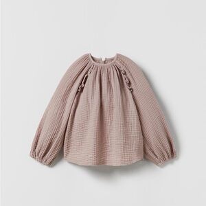 Zara Textured Long Sleeve Top